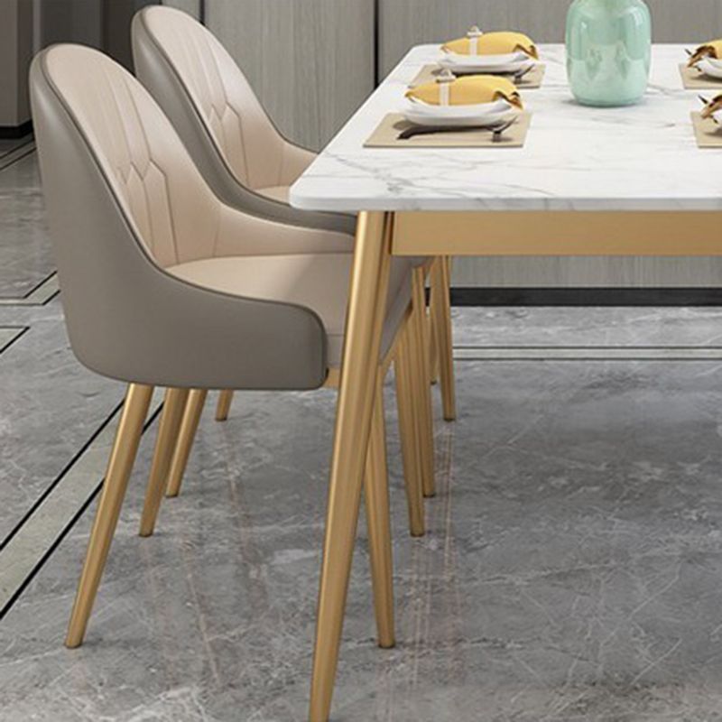 Modern Rectangle Stone Dining Table 1/2/5 Pieces Dining Set for Dining Room