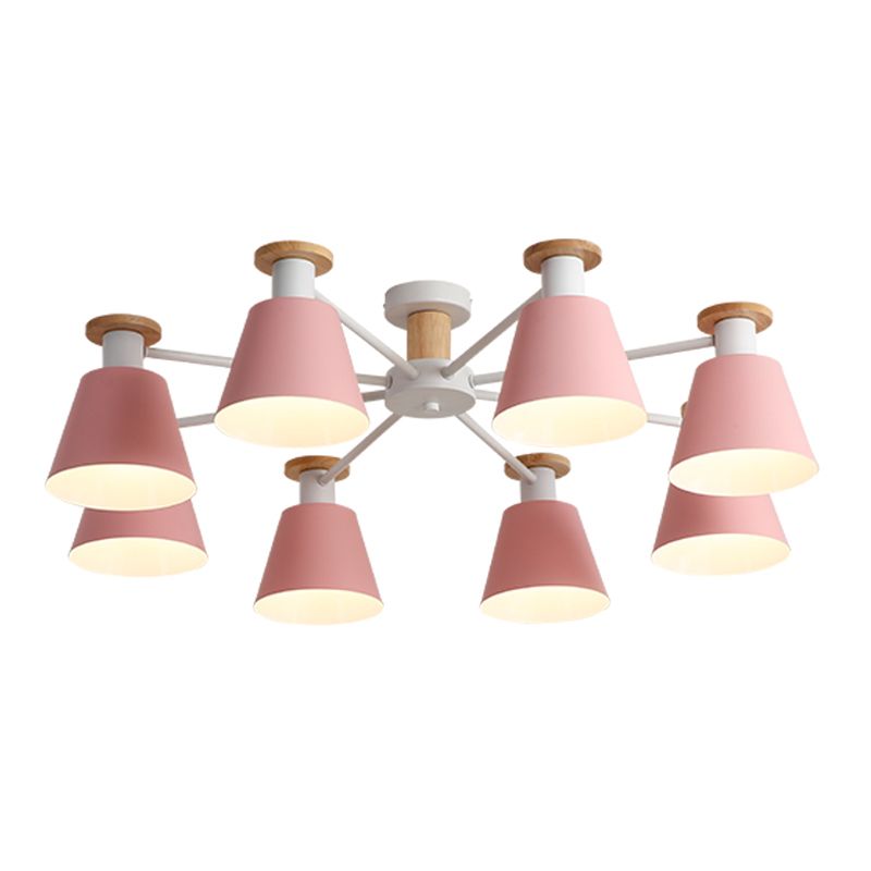 Moderne Kegelschatten Deckenlampe Metall mehrköpfige Deckenbeleuchtung für Restaurant