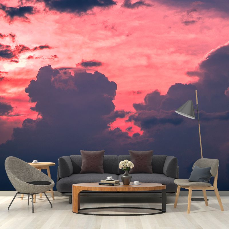Beautiful Cloudscape Water Resistant Murals for Living Room, Customized Size Available