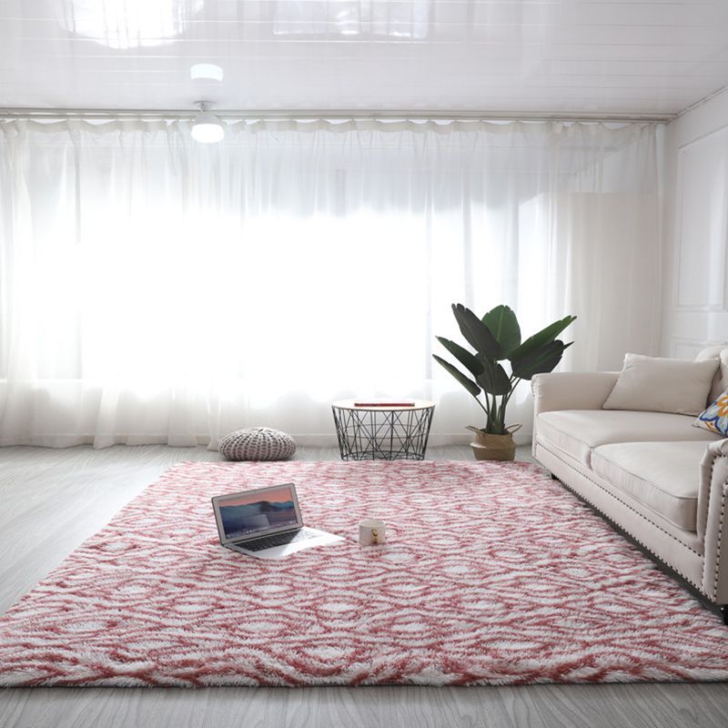 Relaxing Geometry Rug Multi Colored Modern Rug Shaggy Machine Washable Stain Resistant Non-Slip Backing Rug for Home
