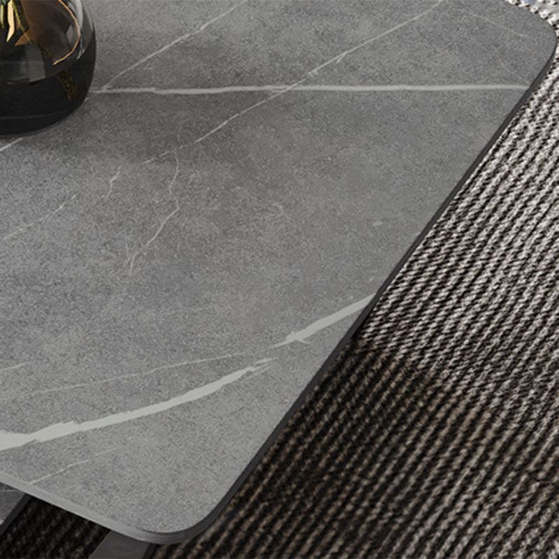 Rectangular Abstract Base Slate Glam Style with Storage Shelf Coffee Table