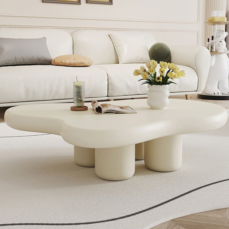 4 Legs Cloud Shaped Coffee Table Solid Wood 1 Single Cocktail Table