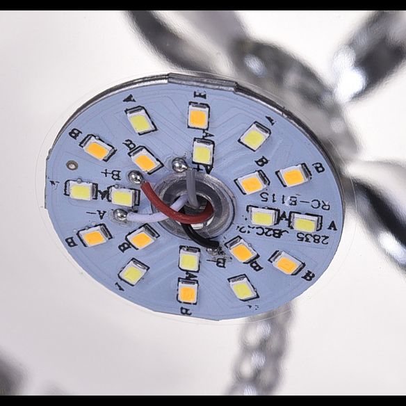 Lujosa lámpara de techo de flores contemporánea sala de estar LED LED SEMI FLUSH EN ACERO INOXIGO