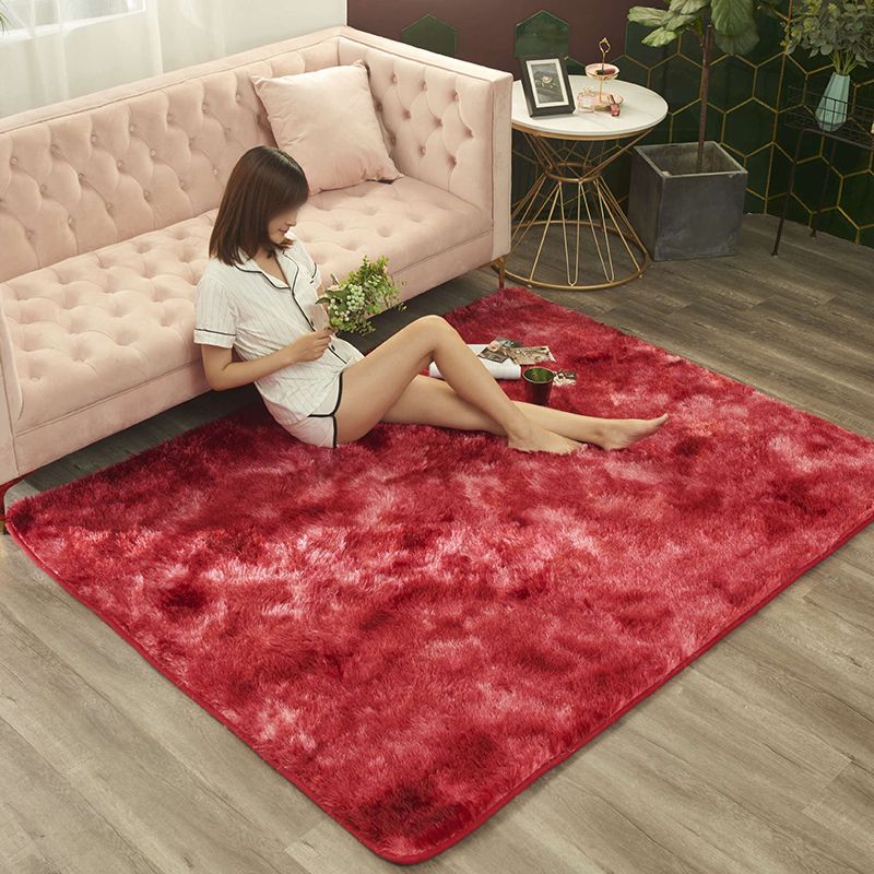 Tapis de couleur polyester pourpre en polyester tapis de support sans glissement pour décoration domestique