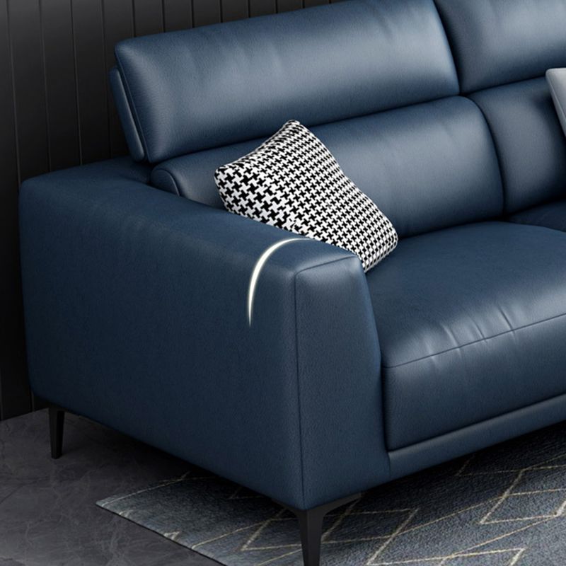 Modern Cushions Recessed Arm Living Room Faux Leather Seating