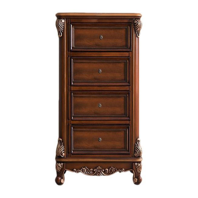 Traditional Wooden Storage Chest Bedroom Vertical Chest with Drawers