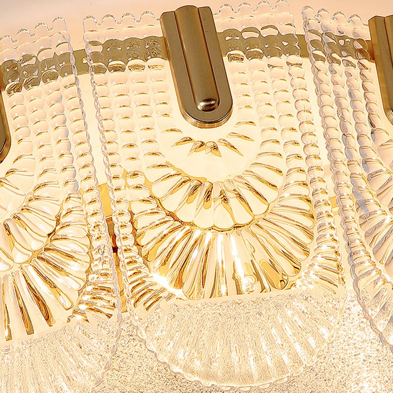 Lampade da incasso in metallo Lampade da soffitto tradizionali a semi-incasso con paralume in vetro