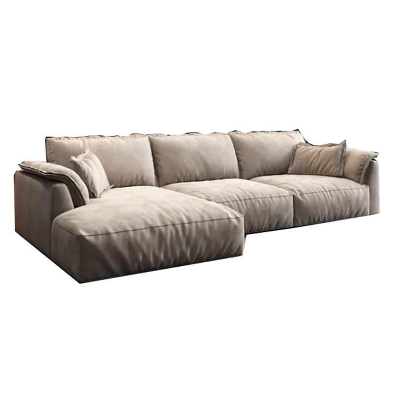 Pillow Top Arm Sectionals Velvet Sofa with Cushion Back for Apartment