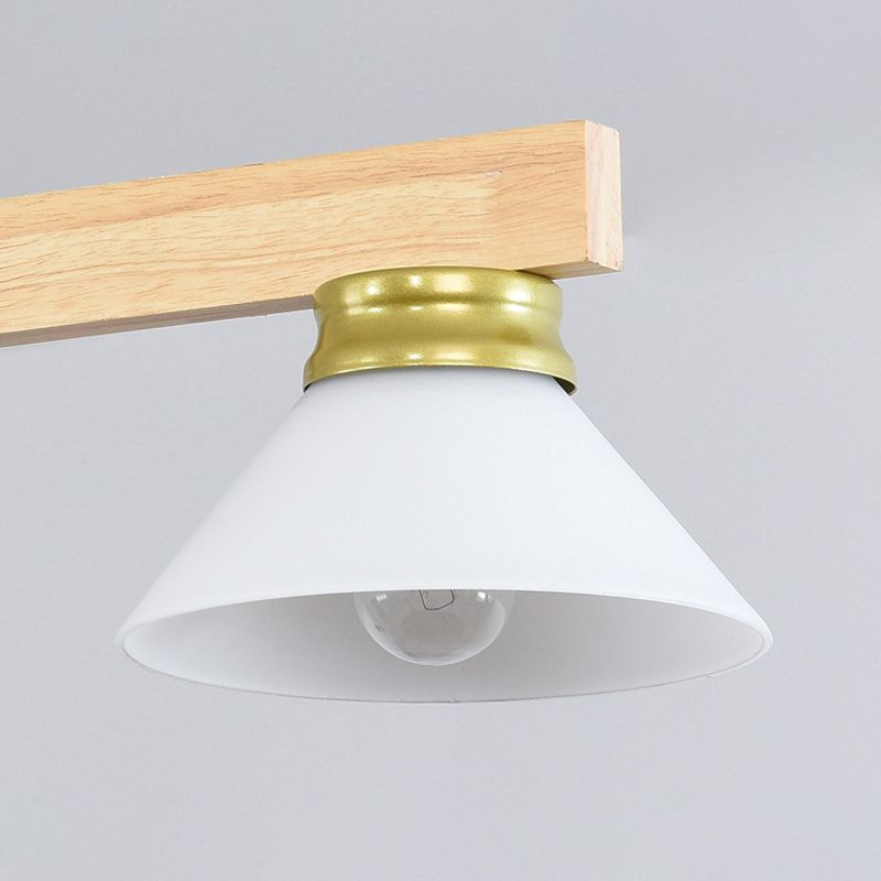 Linea Isola Light Light Contemporary Wood 3 Heads Sala da pranzo Kit lampada sospesa con asta oro/nero