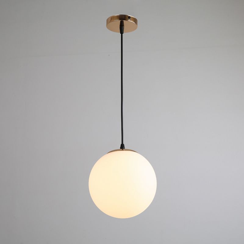 1 globe léger peinnant plafonniers industriels en verre de lait en verre pendant luminaires pour le restaurant