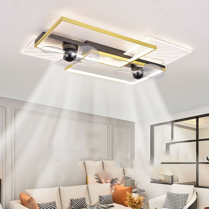 Modern Ceiling Mount Lamp Simple LED Ceiling Fan Light with Acrylic Shade for Living Room