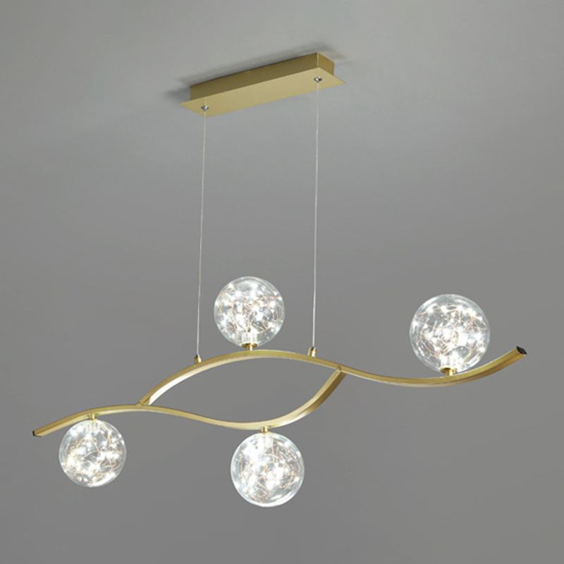 Simple Hanging Island Light Glass LED Hanging Lighting Fixture for Sitting Room