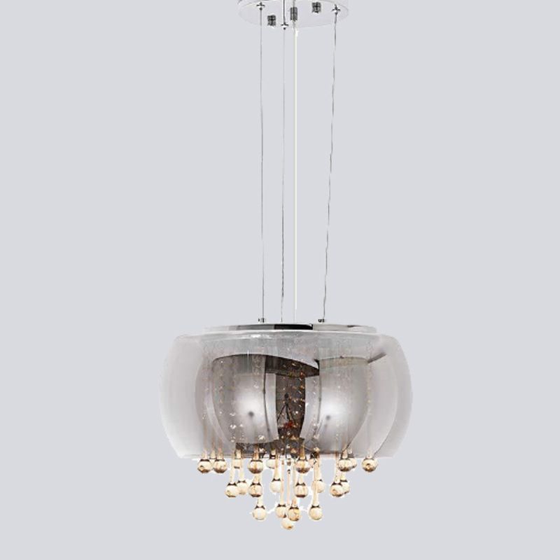 Ultra-modern Simplicity Drum Multi Light Pendant Glass Suspension Pendant Light for Restaurant
