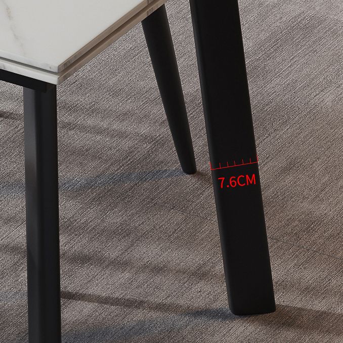 Modern Kitchen Foldable Dining Room Set with Sintered Stone Top and Black Base Dining Furniture Set