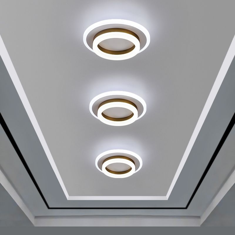 Lámpara de techo empotrada con forma geométrica de metal Lámparas de techo empotradas modernas de 2 luces