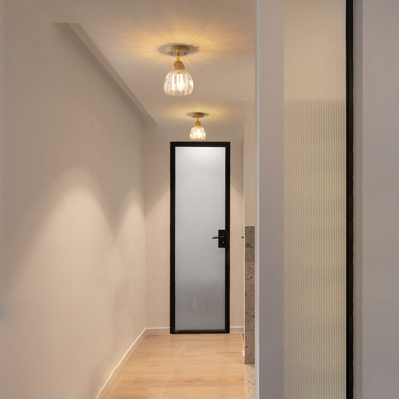 Modern Simple Wooden Ceiling Light Bell Shape Ceiling Lamp for Bedroom