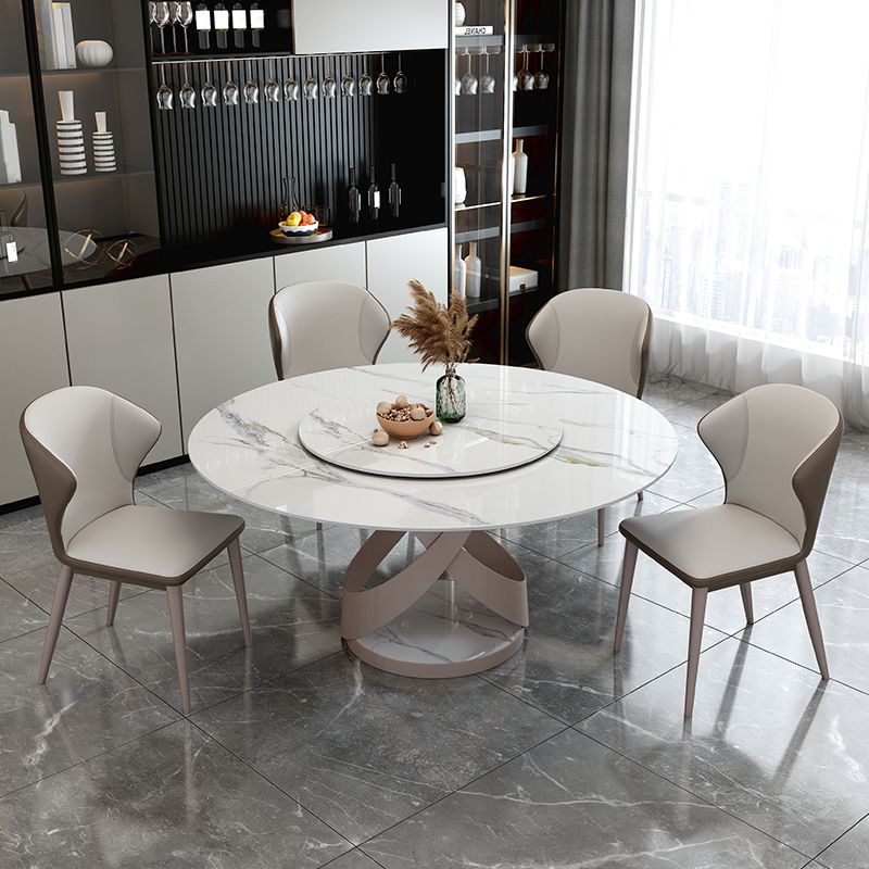 Glam Sintered Steen Witte tafel Ronde vorm Standaard eettafel voor keuken