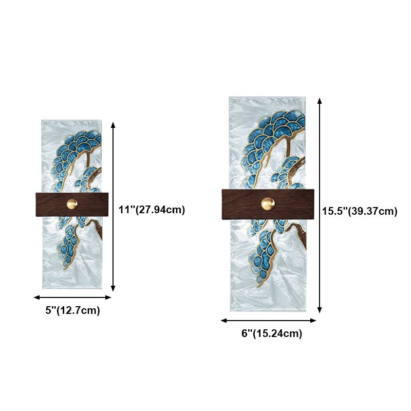 1-Light Wooden Wall Sconce Modern Simple Wall Mount Lamp with Acrylic Shade for Bedroom