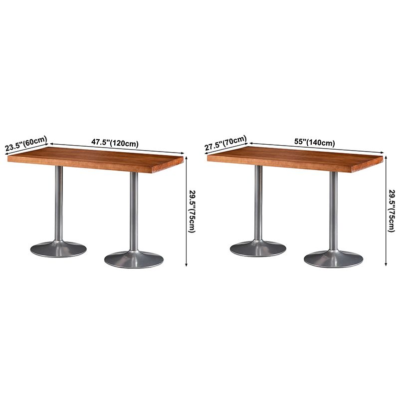 Industrial Style Solid Wood Dining Table Brown Table with Metal Base for Dinning Room
