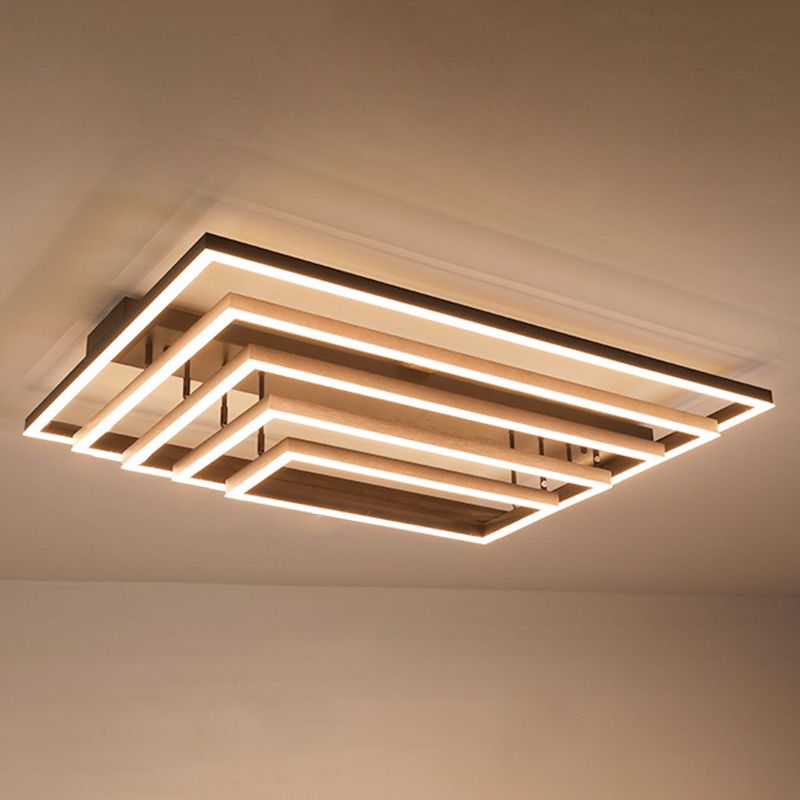 Plafonnier LED rectangulaire réglable, salon contemporain en aluminium, proche du plafonnier