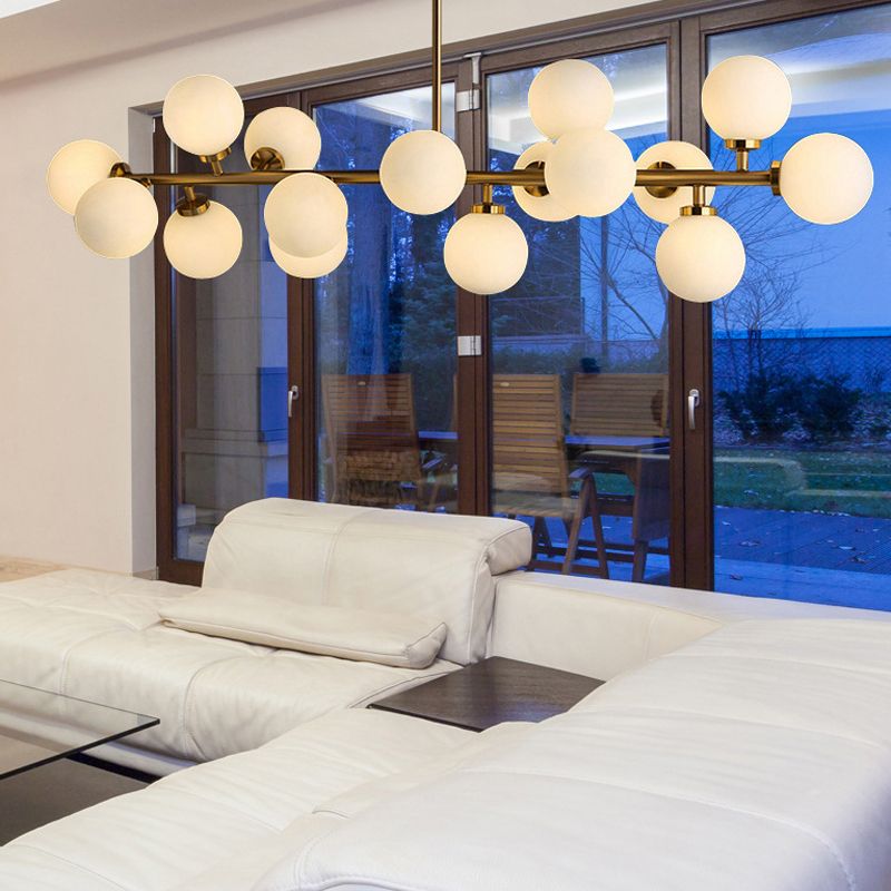 Ball Shape Glass Chandelier Light Modern Style 16 Lights Chandelier Light Fixture