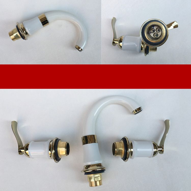 Glam Style Faucet Widespread Sink Faucet with 2 Handles and 3 Holes