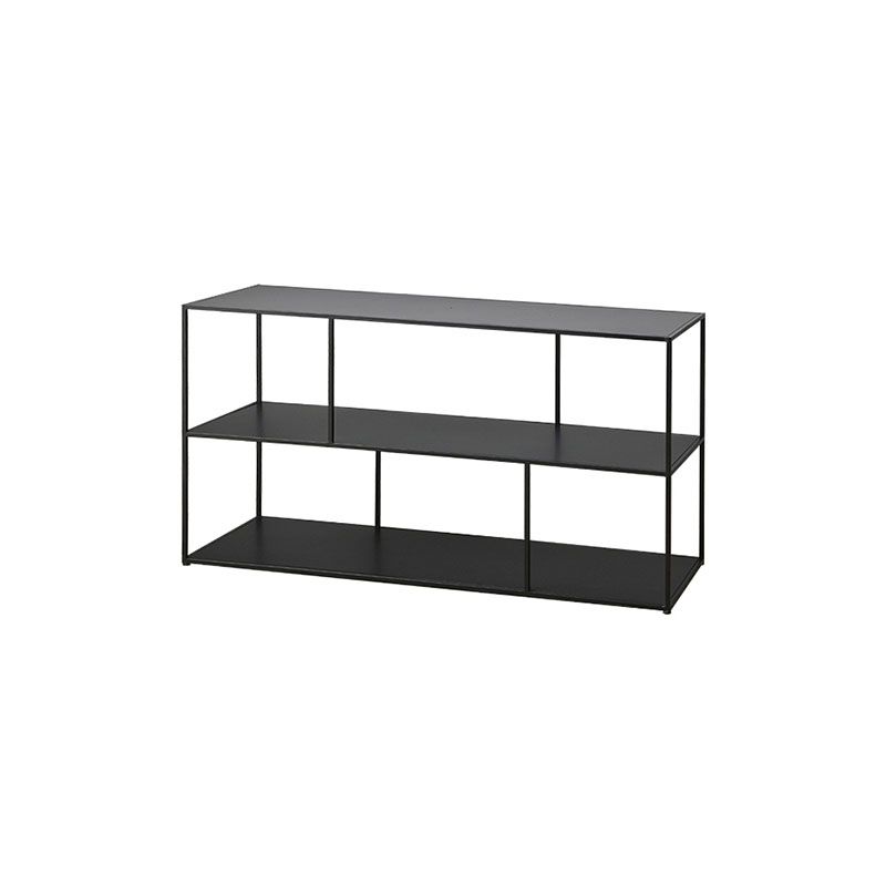 Contemporary Metal Shelf Bookcase Black Etagere Book Shelf for Study Room