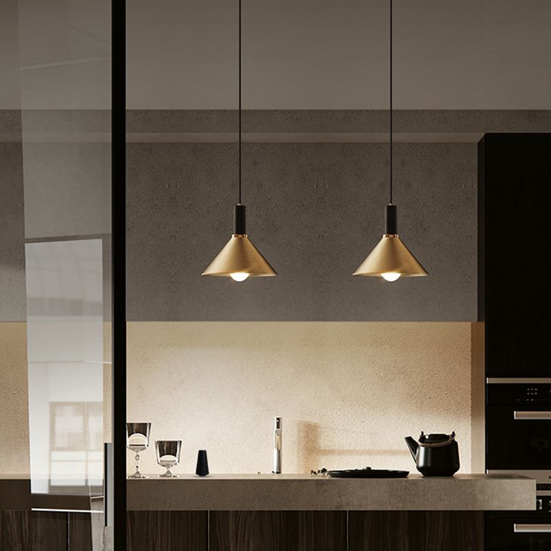 Alle koperen kegel tint hangende lichten postmoderne stijl 1 hoofd hangende mount armatuur voor restaurant