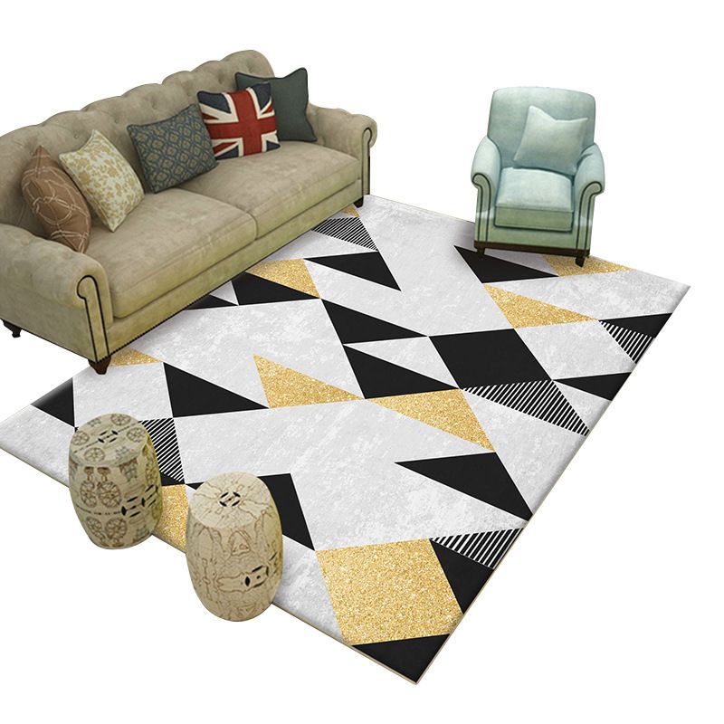 Light Brown Irregular Geometry Rug Polyester Simple Rug Washable Rug for Home Decor