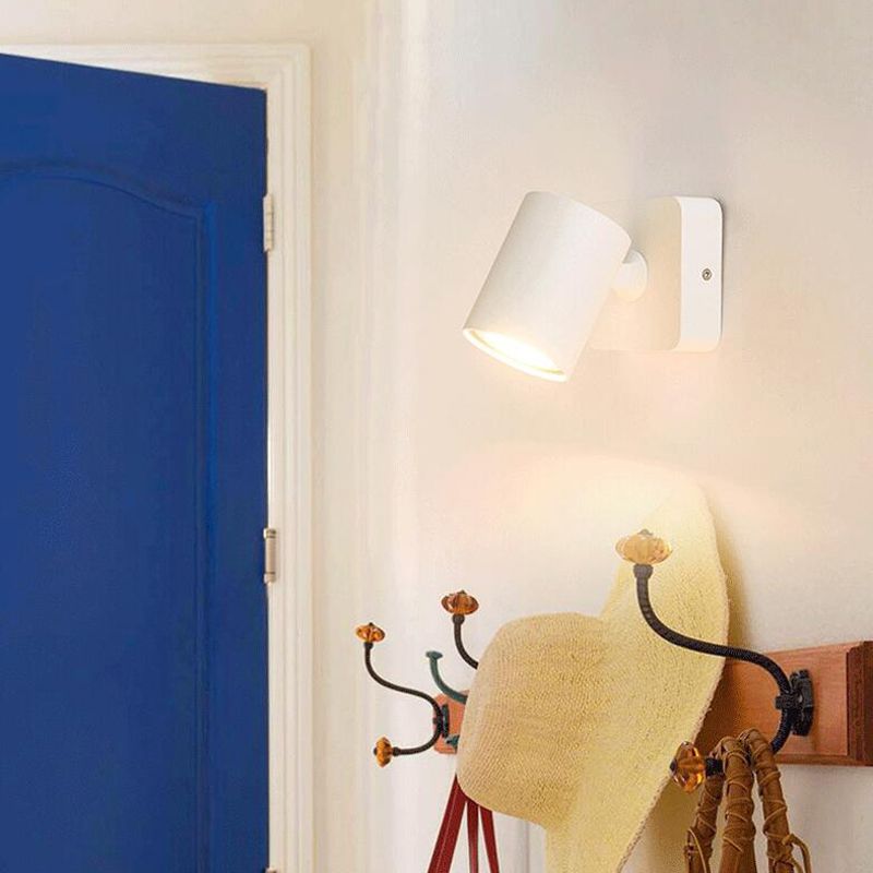 Modern Minimalist Minimalist Cilindro Accensione montata in metallo 1 Lampada da parete leggera