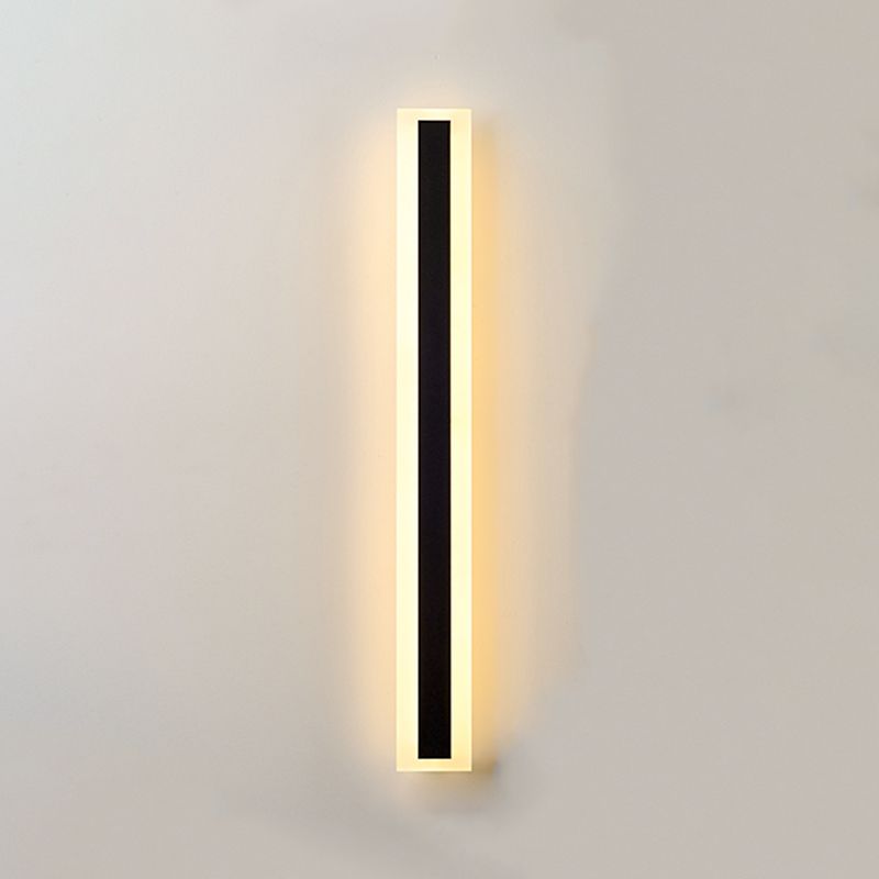 Forma lineal de metal apliques de pared estilo moderno 1 iluminación de montaje de pared de luz en negro