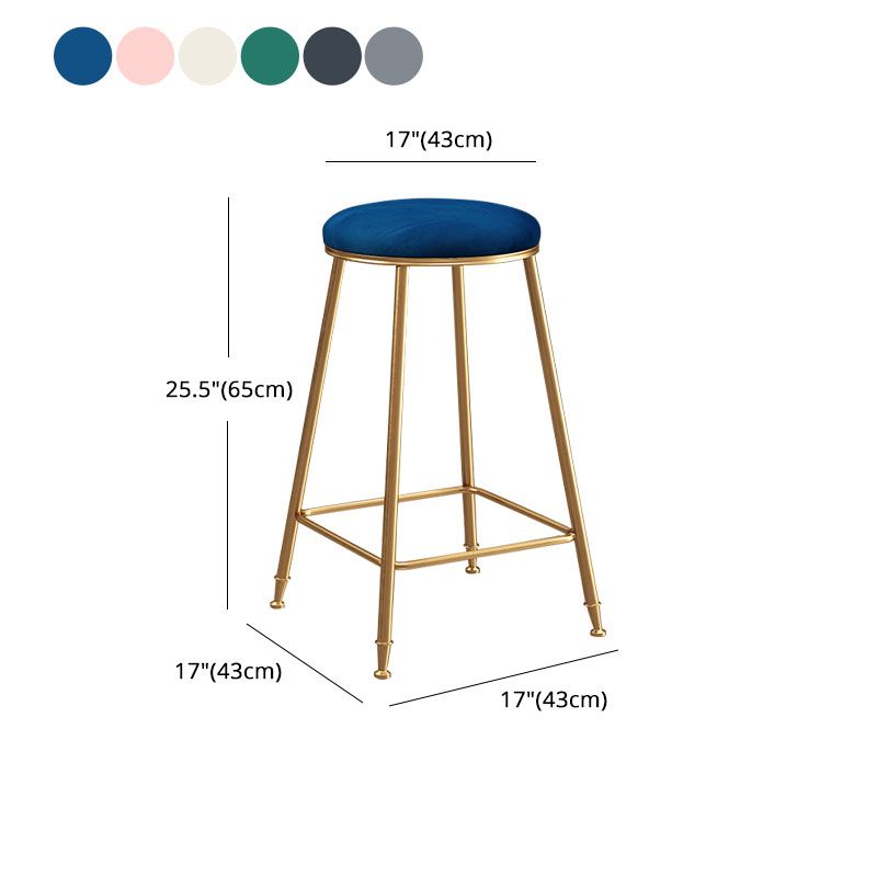 Nordic Design Stackable Backless Barstools for Home Upholstered Bar Stools with Metal Legs