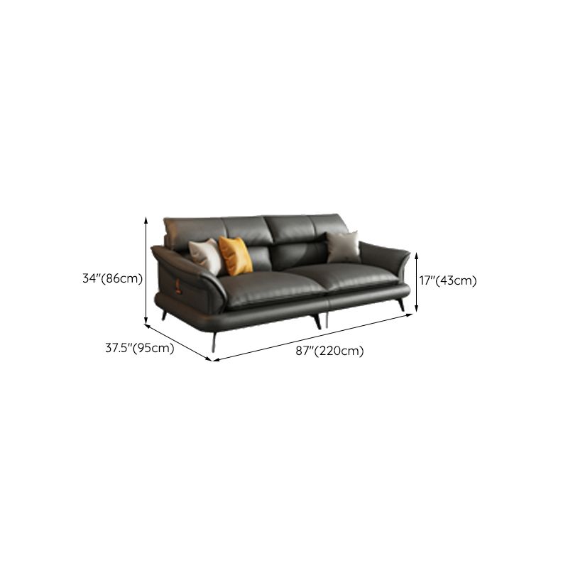 Nordic Style Sectional Sofa Flared Arm Cushion Back Sectional Sofa