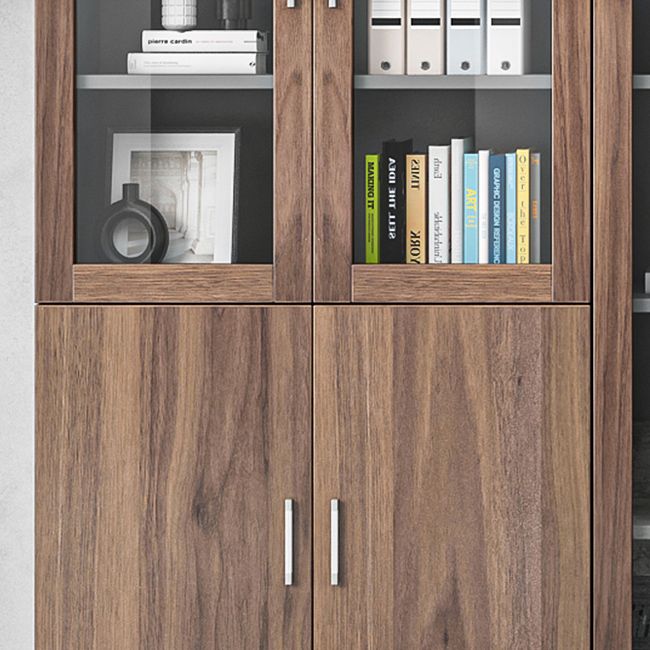 Contemporary Engineer Wood Bookshelf Closed Back Bookcase with Door for Home Office