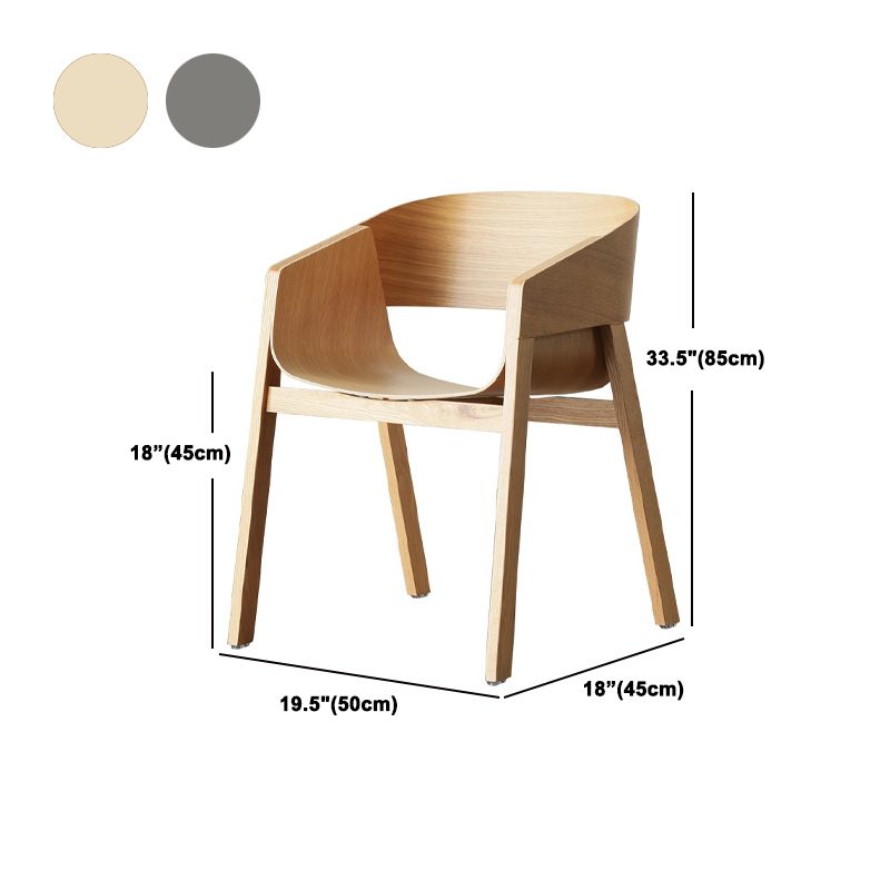 Traditional Wood Dining Arm Chairs Open Back Dining Side Chair for Restaurant Use