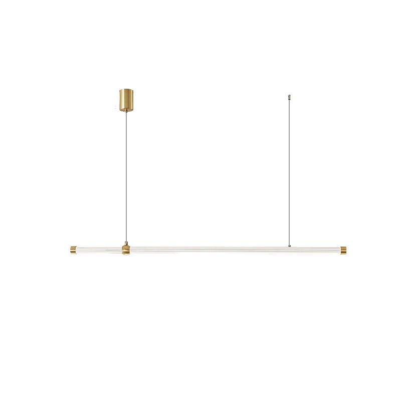 Linear LED Hanging Lamp Minimalism Island Light Fixture with Acrylic Shade for Dining Room