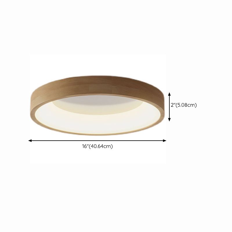 Japanese Style LED Wooden Ceiling Light Circle Shape Ceiling Lamp for Bedroom