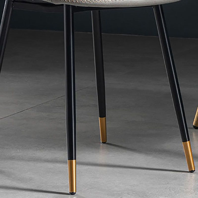 Silla de estilo moderno, silla sin brazos con patas de metal para cocina