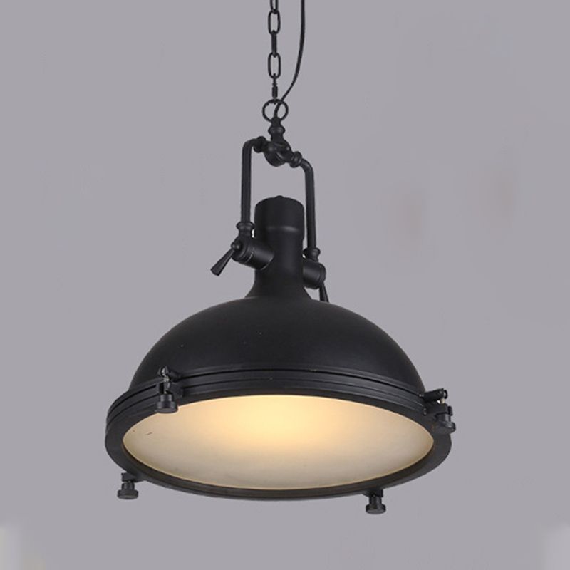 Luce a sospensione in metallo industriale a 1 luci a cupola lampada sospesa per caffetteria