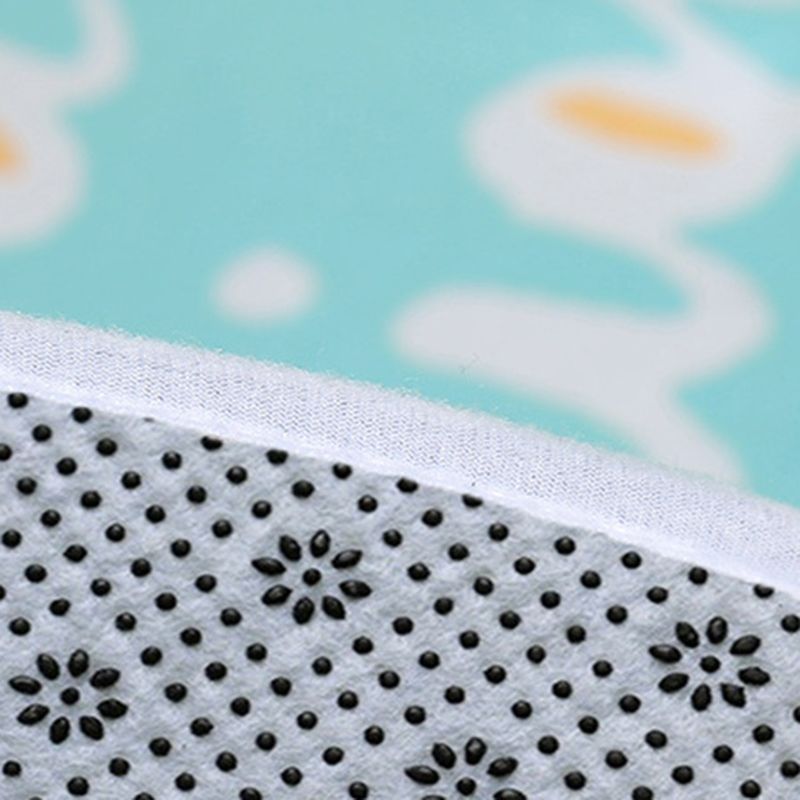 Black Modern Carpet Polyester Flowers Carpet Washable Carpet for Living Room