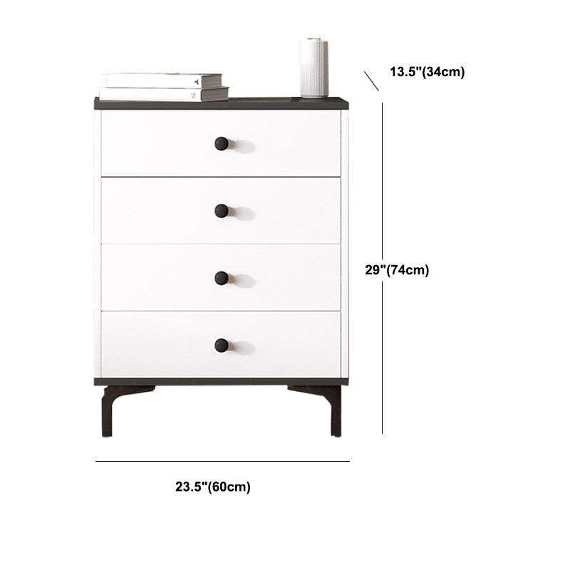 Modern White Storage Chest Dresser Wood Combo Dresser with Drawers and Doors