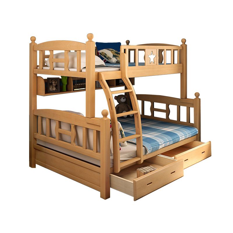 Natural Beech Bunk Bed Modern Bedroom Bunk Bed with Footboard