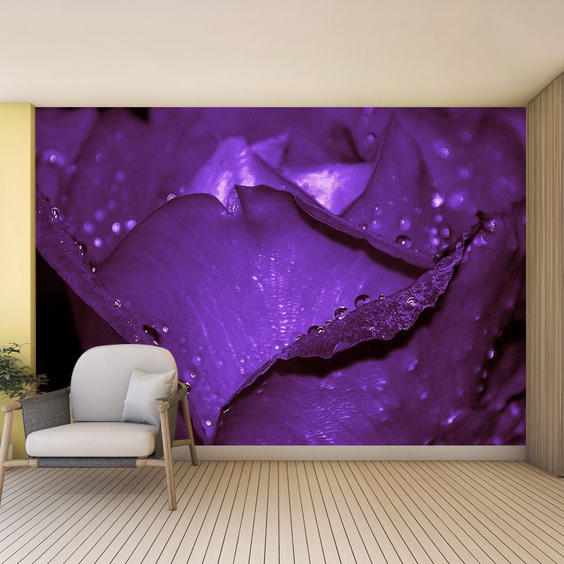 Flowers Stain Resistant Mural Washable Wallpaper Sitting Room Wall Mural