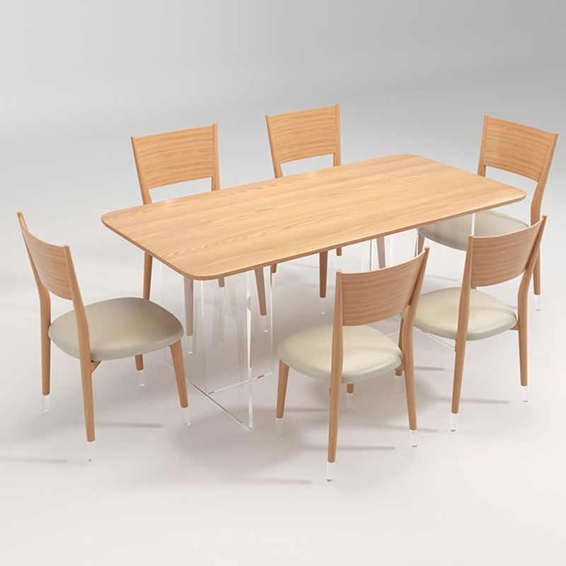 Modern Dining Set 1/3/5/7 Pcs Rectangle Dining Table and Armless Chair