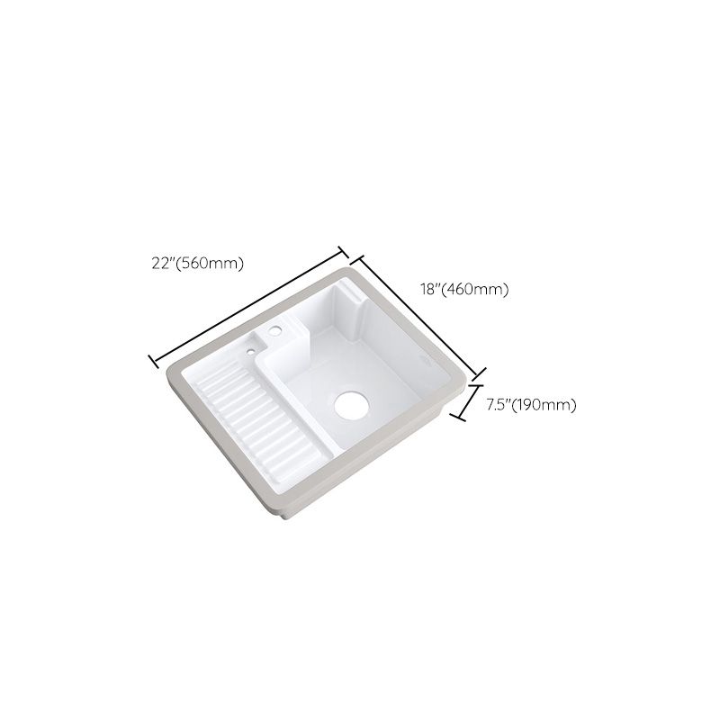 Modern Bathroom Sink Porcelain Rectangular Undermount Bathroom Sink with Pop-Up Drain