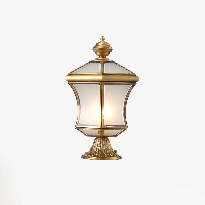 Lampada da lanterna curva in bronzo con illuminazione minimalista a 3 lampadine in vetro smerigliato