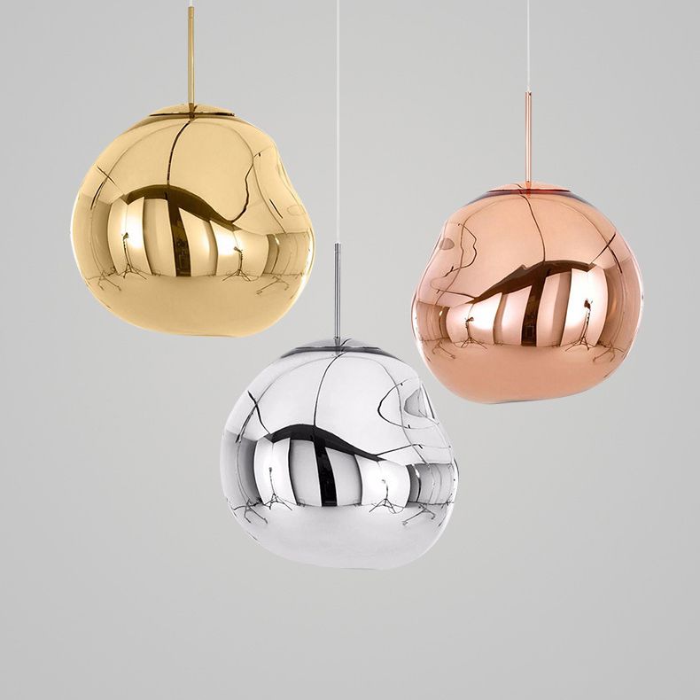 Irregular Electroplated Lava Glass Pendant Light 1 Lights Minimalist Post-modern Lighting Fixture for Restaurant Bar