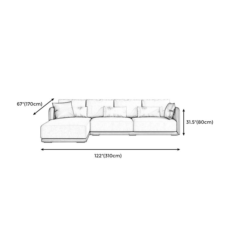 Contemporary Faux Leather Sofa Square Arm Cushion Back Sectional for Living Room