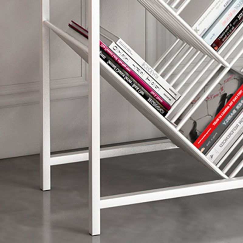 Modern Metal Bookshelf Geometric Open Shelf Bookcase in Burnish