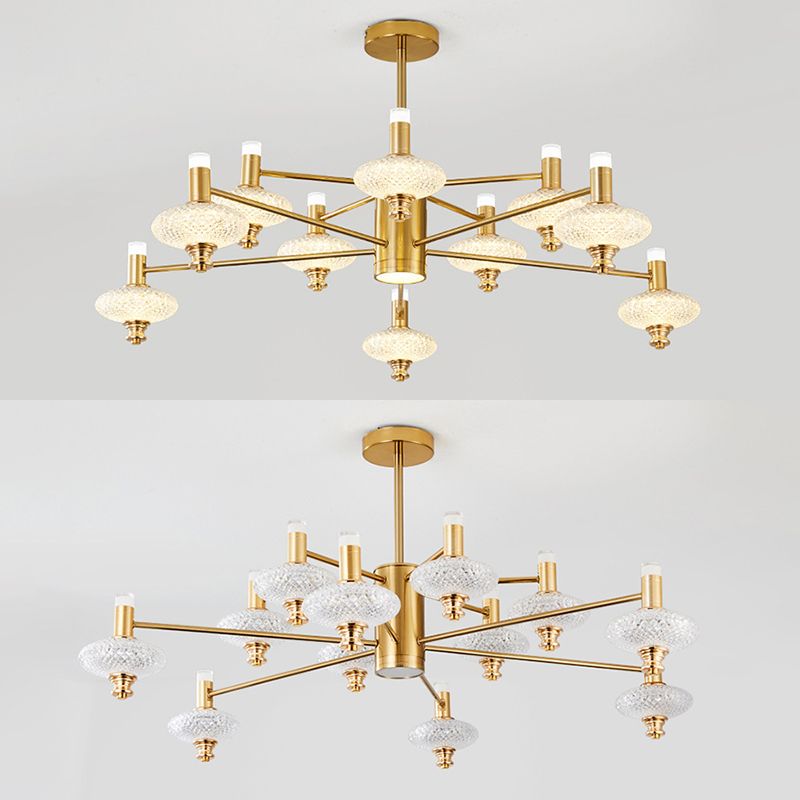 Metal Sputnik Candelier Minimalista Ligera Led con luz acrílica de cuentas